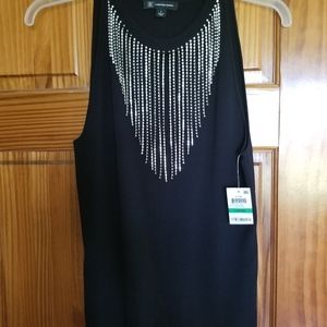 NWT Sleeveles INC International Concept Black Top